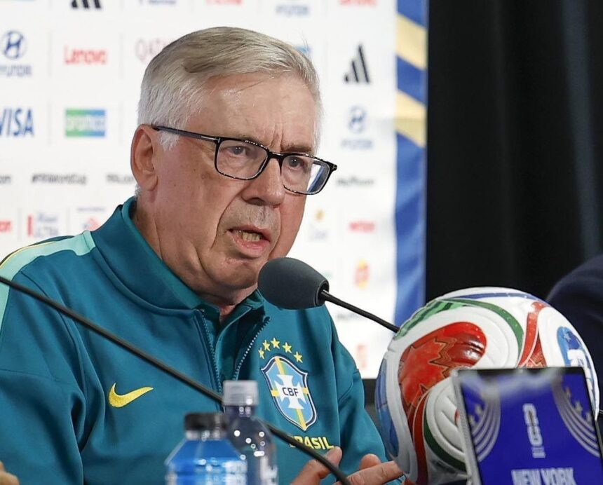 Carlo Ancelotti durante convocação da Seleção Brasileira