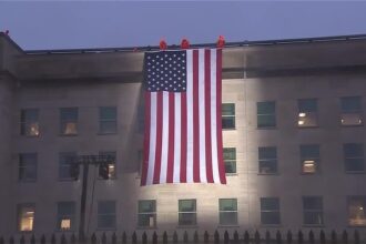 Donald Trump em cerimônia no Pentágono