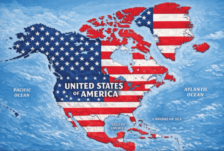 Imagem publicada por Trump mostra países como territórios dos Estados Unidos