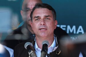 Senador Flávio Bolsonaro, candidato à Presidência da República pelo PL — Foto: Diego Vara/Reuters