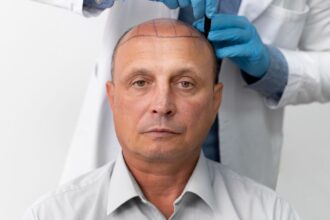 Homem-calvo-passando-por-um-procedimento-de-extração-de-unidades-foliculares