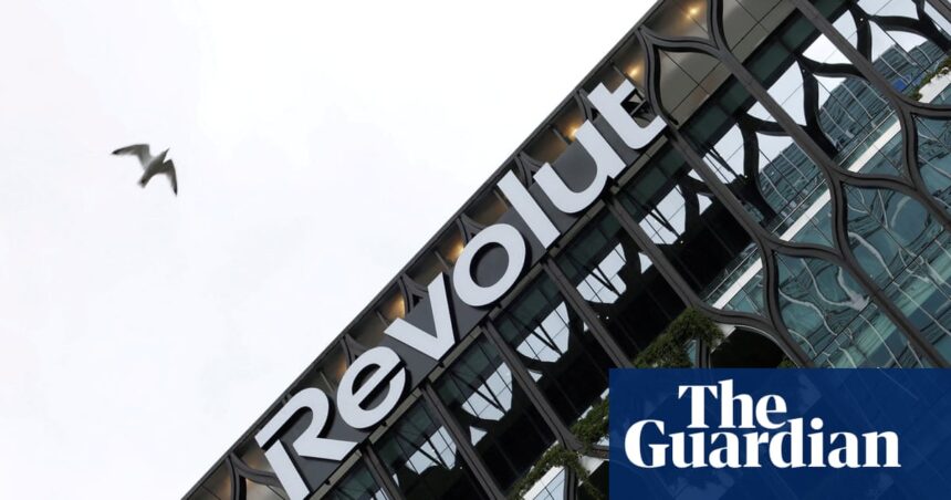 A bird flies past Revolut global headquarters