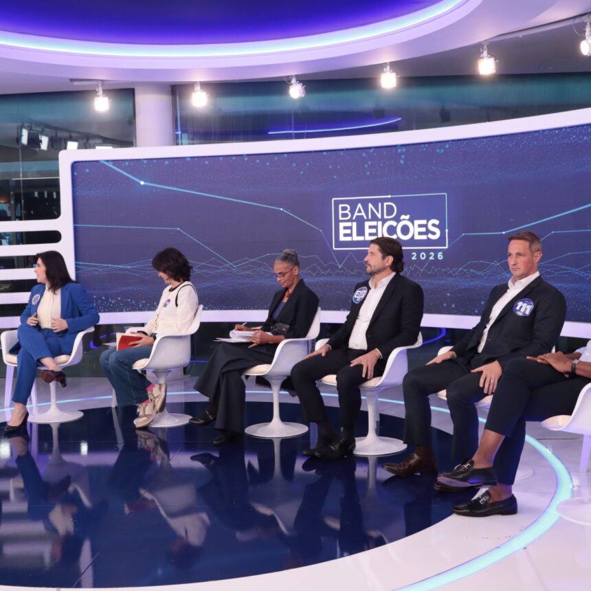 Candidatos ao Senado de São Paulo durante debate eleitoral