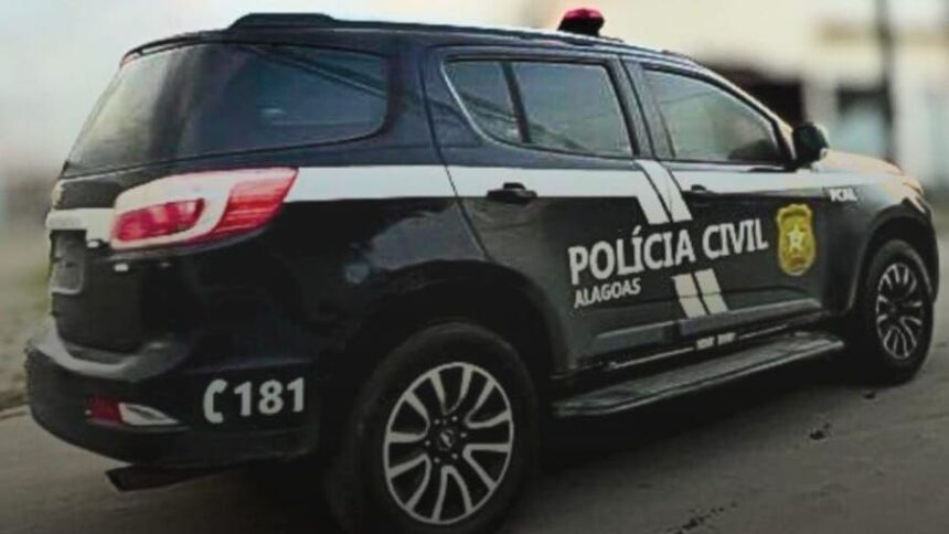 Carro após invadir residência no bairro Vergel do Lago, em Maceió