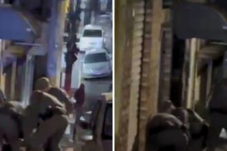 Policiais militares durante abordagem no Sacomã, em São Paulo