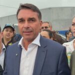 Senador Flávio Bolsonaro em ato de campanha