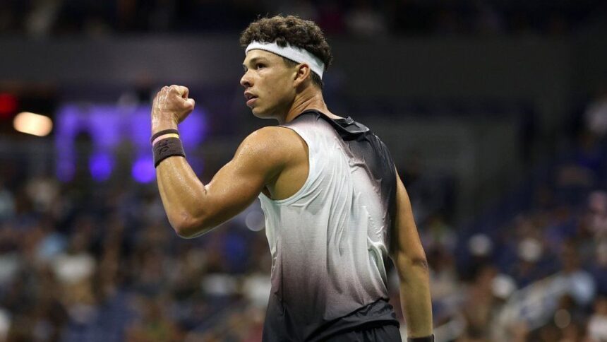 Ben Shelton em ação no US Open