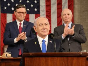 Benjamin Netanyahu durante discurso no Congresso dos Estados Unidos