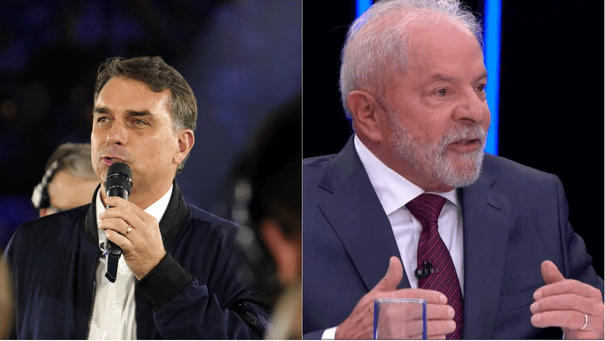 Senador Flávio Bolsonaro e o presidente Lula