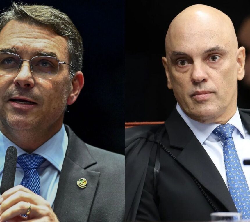 Flávio Bolsonaro e discussão sobre críticas a Alexandre de Moraes