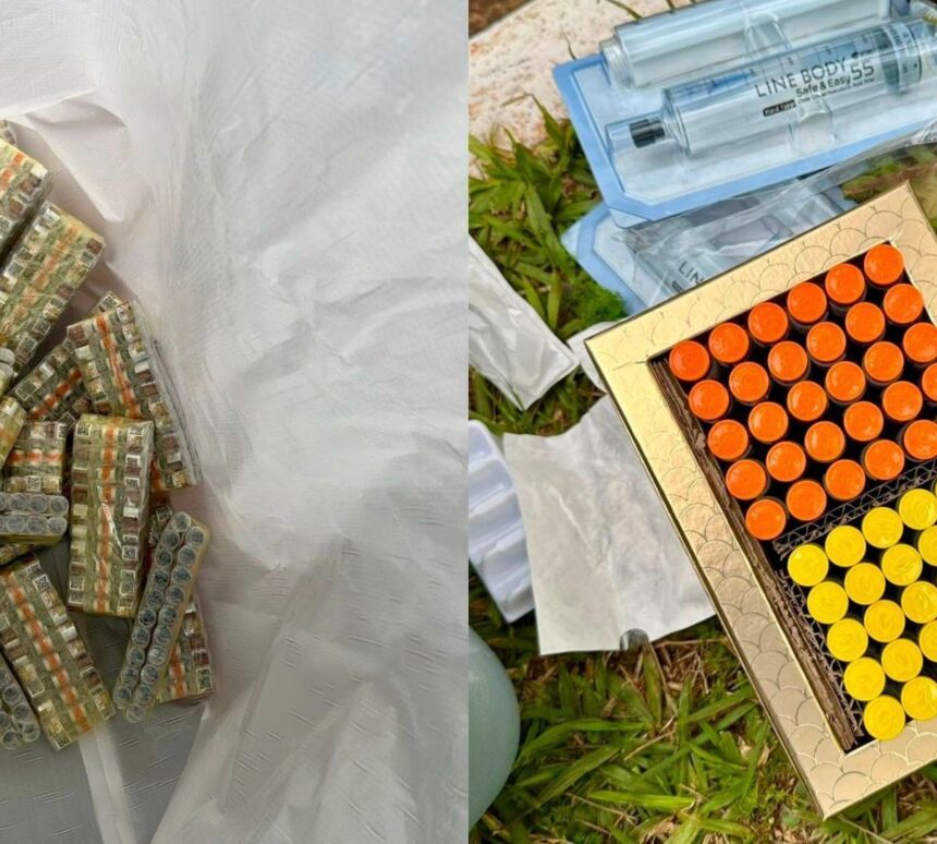 Ampolas de medicamentos apreendidas pela Receita Federal