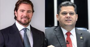 Daniel Vorcaro e o presidente do Senado, Davi Alcolumbre