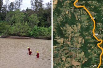 Bombeiros fazem buscas no rio Itajaí do Sul em Ituporanga