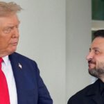 Donald Trump e Volodymyr Zelensky em Washington