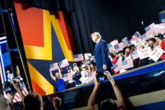 Donald Trump durante convenção republicana nos Estados Unidos