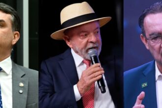 Pesquisa eleitoral sobre Lula e Flávio Bolsonaro
