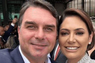 Flávio e Michelle Bolsonaro