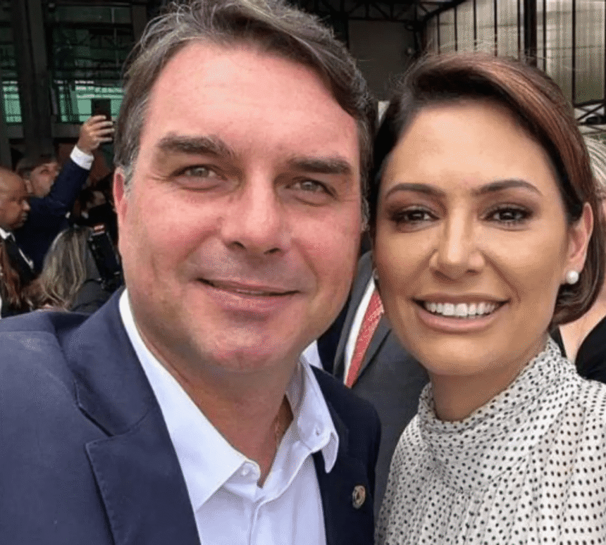 Flávio e Michelle Bolsonaro