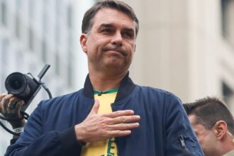 O candidato à presidência da República Flávio Bolsonaro (PL)