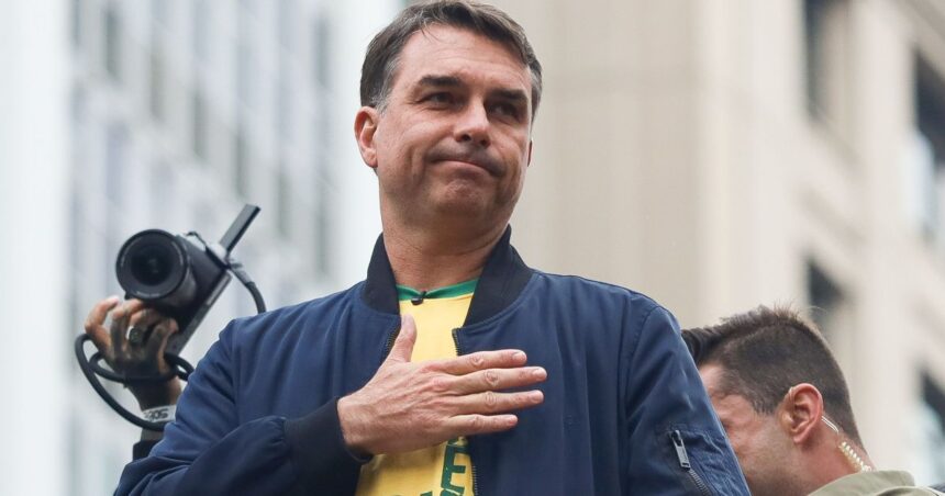 O candidato à presidência da República Flávio Bolsonaro (PL)