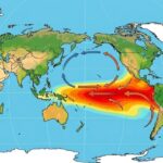 Aquecimento do nível do mar promovido pelo El Niño em representação de Inteligência Artificial