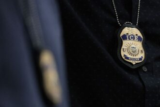 distintivo de agente do ICE em foto
