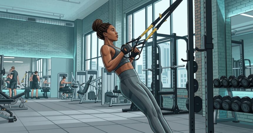 TRX usa suspensão para ganhar força, equilíbrio e estabilidade