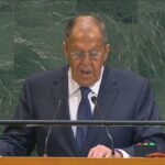 Ministro das Relações Exteriores da Rússia, Sergei Lavrov, discursa na Assembleia Geral da ONU