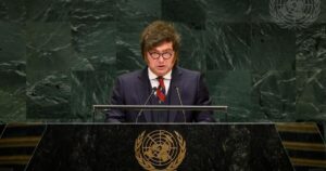Javier Milei perante líderes mundiais na Assembleia Geral da ONU
