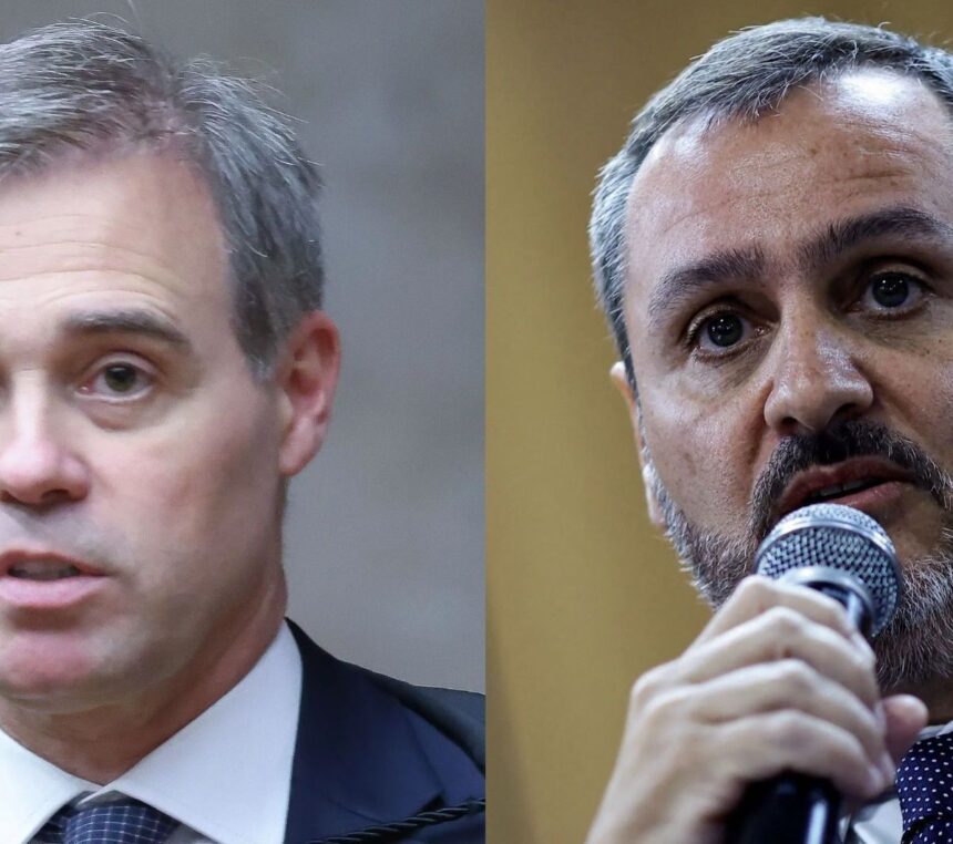 O ministro André Mendonça, do STF (Supremo Tribunal Federal), e o diretor-geral da PF (Polícia Federal), Andrei Rodrigues