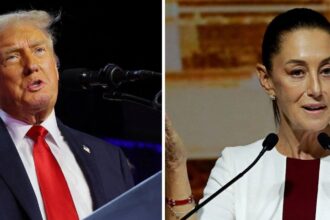 Presidente dos EUA, Donald Trump e a presidente do México, Claudia Sheinbaum