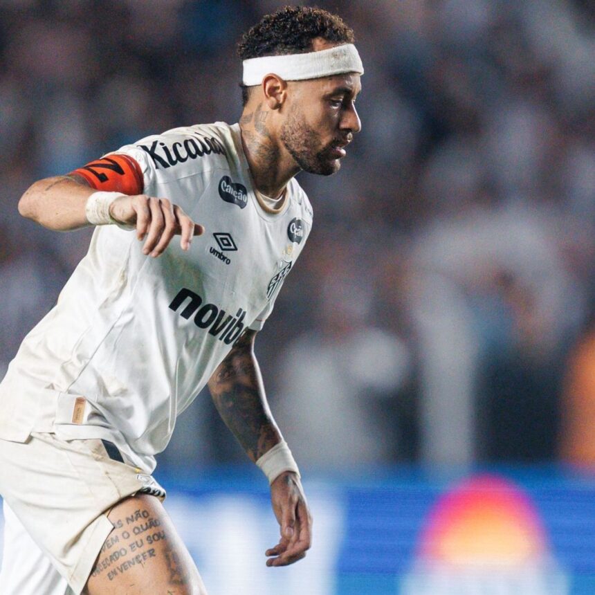 Neymar em Santos x Palmeiras pela Copa do Brasil