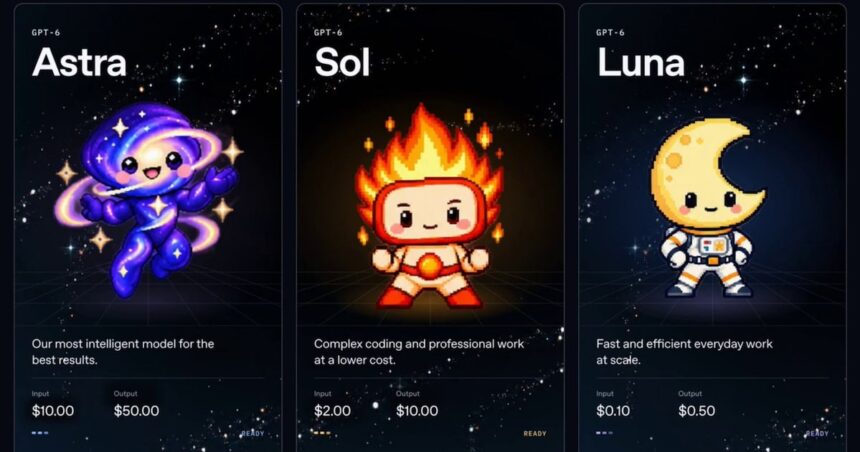 OpenAI lança GPT-6 Sol e Luna com preços até 50% menores