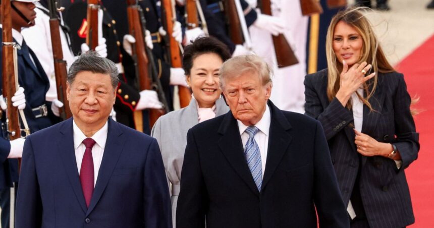 O presidente dos Estados Unidos, Donald Trump, e o presidente da China, Xi Jinping.