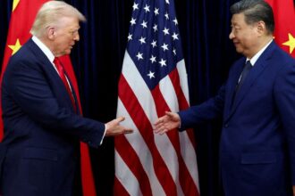 Presidentes dos EUA, Donald Trump, e da China, Xi Jinping