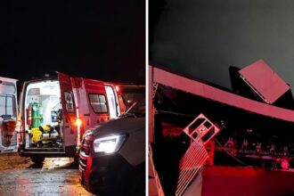 Estrutura de festival danificada por vendaval em Minas Gerais