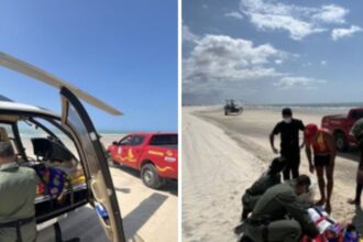 Resgate aéreo de turista após acidente com quadriciclo em Jericoacoara