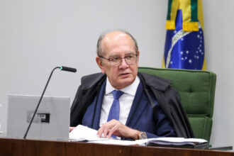 Gilmar Mendes durante sessão do Supremo Tribunal Federal