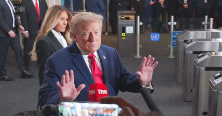 Presidente dos EUA Donald Trump em pronunciamento oficial