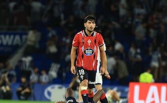 Jogador do Celta de Vigo durante partida da LaLiga