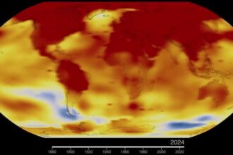 Animação demonstra aquecimento global.