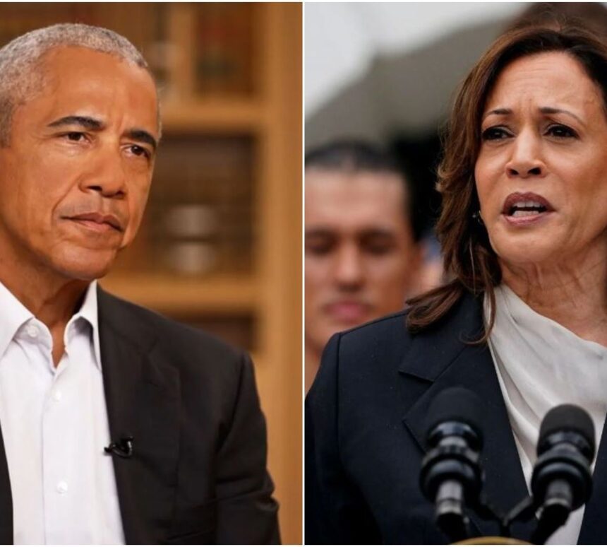 Barack Obama, ex-presidente dos EUA, e Kamala Harris, vice-presidente dos EUA