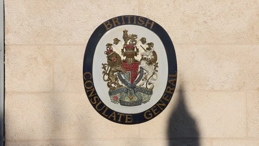 Consulado britânico em Jerusalém Oriental citado em anúncio de Israel