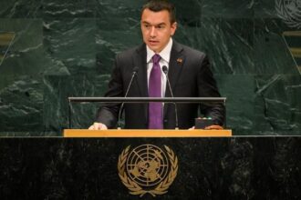 Daniel Noboa, presidente do Equador, discursa durante a Assembleia Geral da ONU de 2026