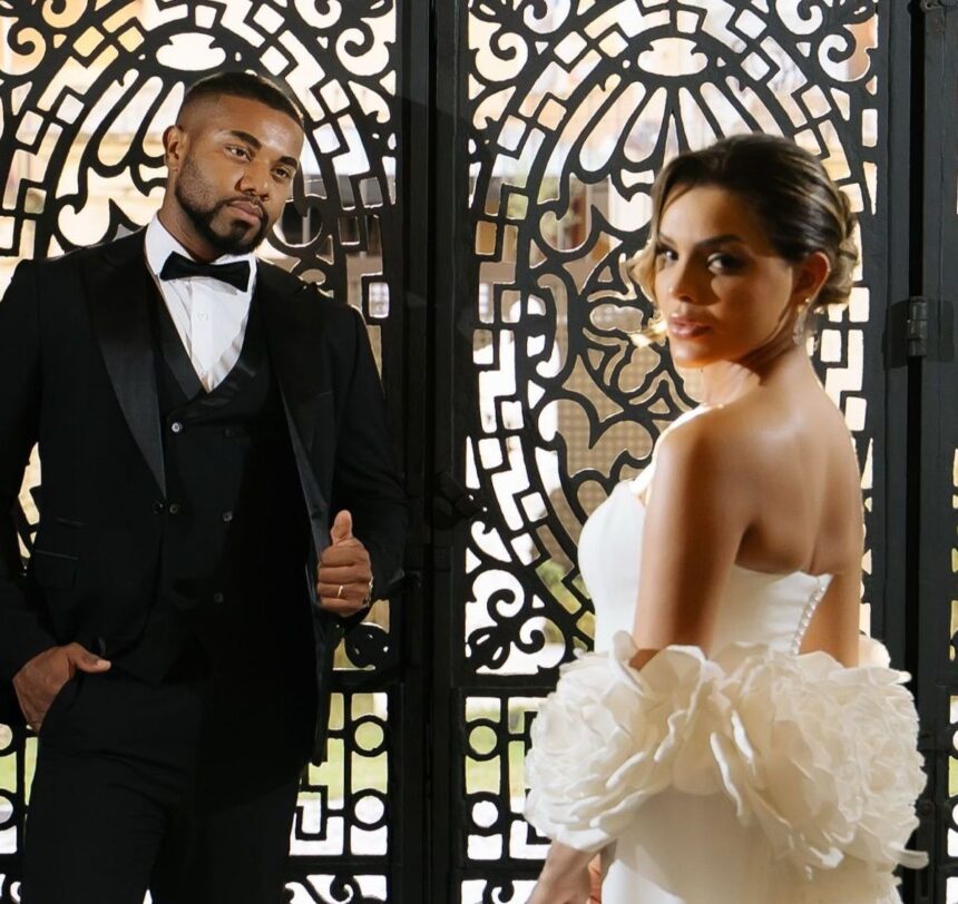 Davi Brito e Emilly Garcia em divulgação do casamento