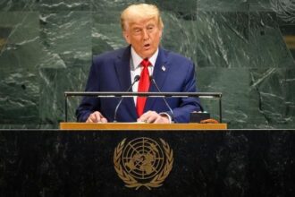 Donald Trump e Luiz Inácio Lula da Silva durante discurso na Assembleia Geral da ONU