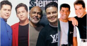 Microfone e instrumentos musicais representando o cenário da música sertaneja.