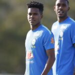 Estêvão durante treino com a Seleção Brasileira em Brisbane
