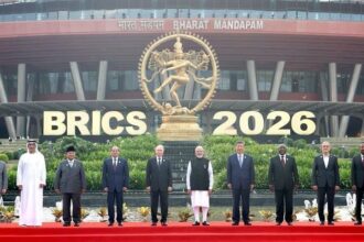 Líderes do Brics para cúpula do bloco em Nova Délhi, na Índia