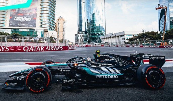 George Russell fez a pole position no GP do Azerbaijão